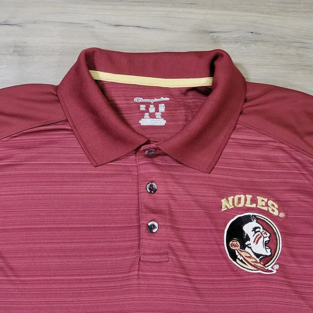 FSU Florida State Seminoles Men's Polo Shirt 2XL Champion 2-Button - Picture 4 of 8